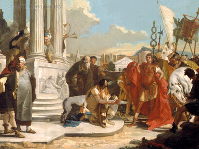 Giovanni Battista Tiepolo (1696 - 1770). "César con la cabeza de Pompeyo", óleo sobre lienzo, 1779. Venecia, Italia