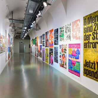 Various artists, 100 best posters 24: Germany Austria Switzerland, exhibition view. Courtesy of MAK