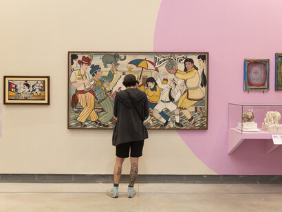 Carnival work, vue de l'exposition. Avec l'aimable autorisation de la Pinacoteca 