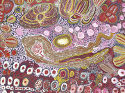 Wingu Tingima, Minyma tjuta (Seven sisters) (detail), 2006. Courtesy of National Gallery of Victoria, Melbourne, Purchased with funds donated by Supporters and Patrons of
Indigenous Art, 2006 © Wingu Tingima/Copyright Agency, 2024