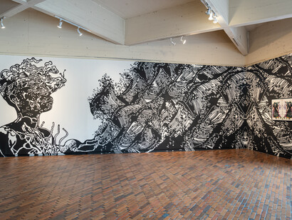 María Isabel Rueda, El oráculo de la noche, vista de exhibición. Cortesía del MAMBO