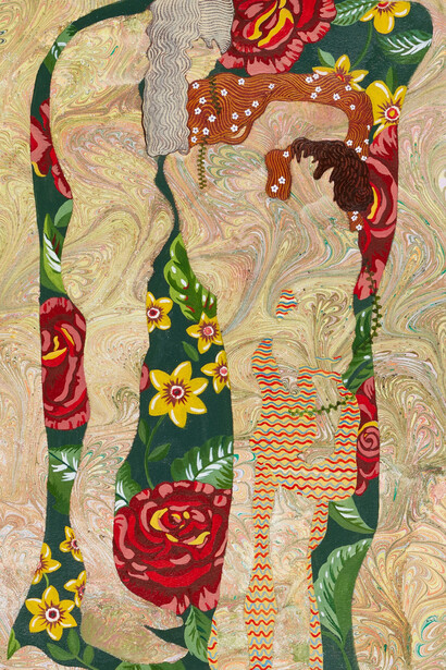 Dinorá Justice, Portrait 92, after Klimt (detail), 2025. Courtesy of Gallery NAGA