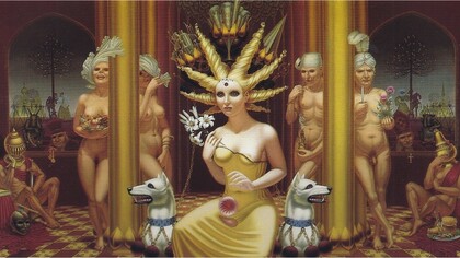 Pascal Van den Steen (1926 — 2003) "Psico - análisis", óleo sobre lienzo, fotografía del libro  "Del Purgatorio al Cielo y de Regreso: biografía de Pascal Van den Steen, 2014, Etienne Van den Steen