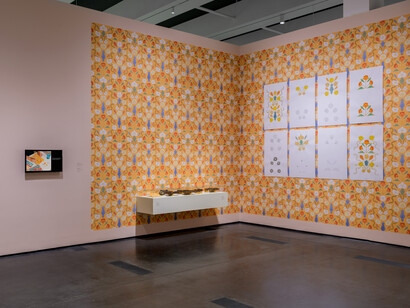 Deep cuts: block printing across cultures, exhibition view. Courtesy of Los Angeles County Museum of Art