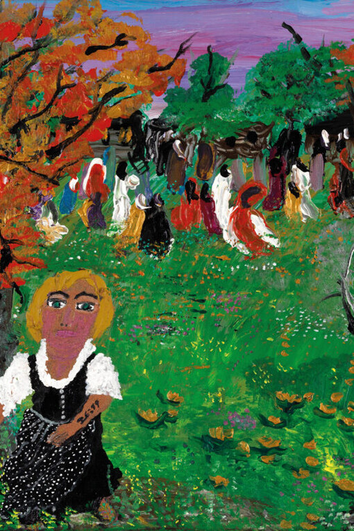 Ceija Stojka, Selbstporträt mit tätowierter KZ-Nummer, around 2000. Mit freundlicher genehmigung des Lentos Kunstmuseums