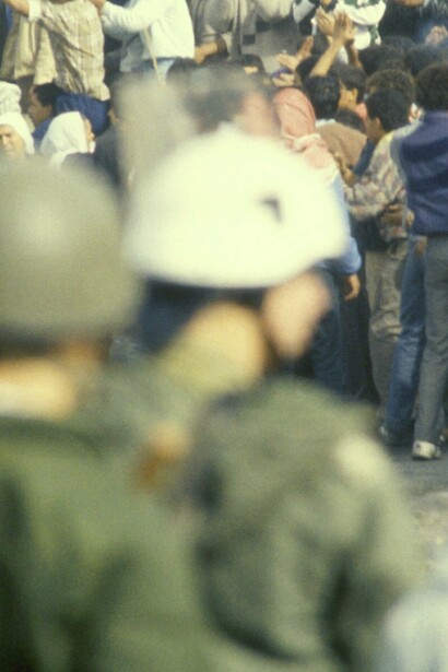 Intifada en la franja de Gaza, fotografía de 	
Efi Sharir tomada el 21 de diciembre de 1987