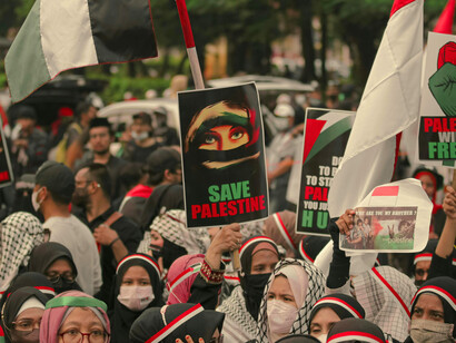 Young people are protesting and promoting Palestinian rights through social media, creating international awareness through their personal posts