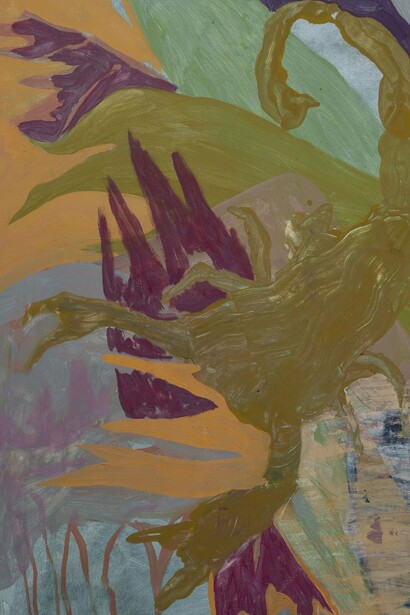 Obra de Eliel David exhibida en la exposición "Muri e Volpi", fotografía de Antonio Maniscalco