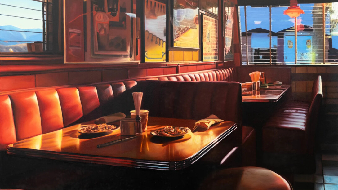 Yigal Ozeri, Red light diner, 2024. Courtesy of Ethan Cohen Gallery 