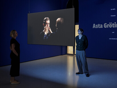 Asta Gröting, Ein wolf, primaten und eine atemkurve, ausstellungsansicht. Mit freundlicher genehmigung des Museums Städel