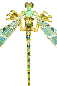 Lalique, René. Femme libellule, ornement de corsage, 1897-1898. Or, émail, chrysoprase, diamants et pierres de lune, 23 x 26,6 cm. Museu Calouste Gulbenkian, Lisbonne