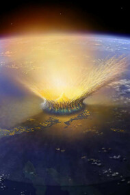 Un'elaborazione grafica dell'impatto di una cometa sulla Terra © Don Davis NASA