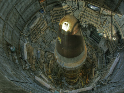 Interior view of a Titan II ICBM silo at the Titan Missile Museum in Arizona, USA