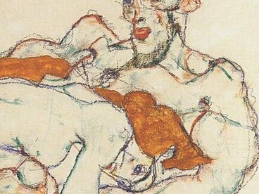 Egon Schiele, "Amantes", 1913