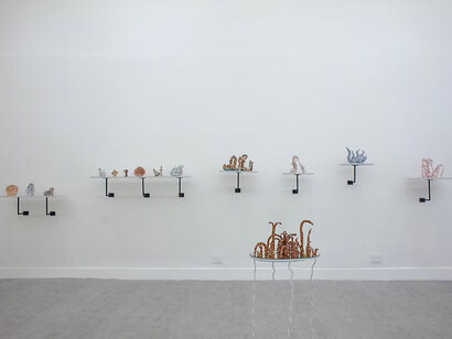 Víctor Enoc, Pulso líquido, vista de exhibición. Cortesía de la Linse Galería