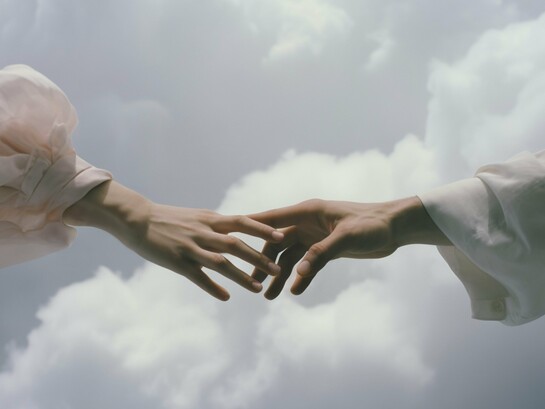 Hands extended in trust, reflecting the vulnerability of wanting to be part of the world again