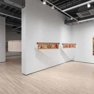 Various artists, The archipelagic imagination: seaport, exhibition view. Courtesy of Almine Rech