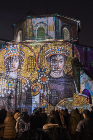 Videomapping in 3d sulla Basilica di San Vitale, a Ravenna