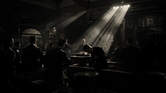 Ricostruzione con IA del potenziale processo a Mussolini descritto nel libro di Michael Foot