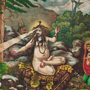 Madana-Bhasma (The incineration of Madana) (detail), published by Calcutta Art Studio, about 1885–95. Courtesy of MFA