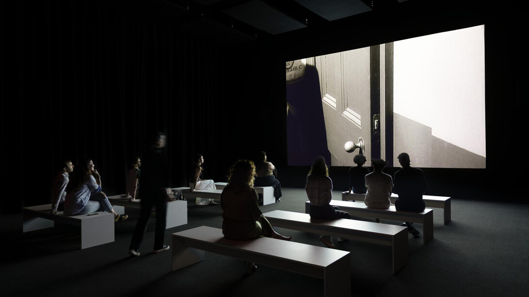 Christian Marclay, Doors, exhibition view. Courtesy of Brooklyn Museum
