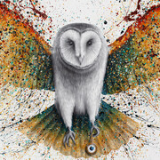 Ashvin Harrison, The night watch owl (Original hand painting), 2025. Courtesy of the Wall Art Gallery