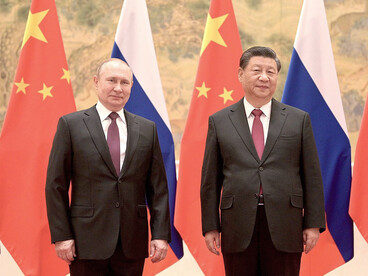 Russian President Vladimir Putin and Chinese President Xi Jinping during their meeting on February 4, 2022