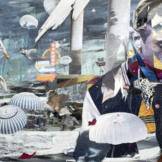 Shaunté Gates, Between columns and the landing (detail), 2026. Courtesy of Marc Straus Gallery