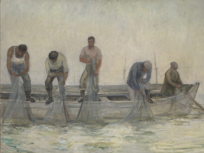 Vladimir Goev, Fishing, 1961. Courtesy of National Gallery