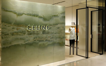 The exterior of the Celine store features a minimalist design that reflects the brand’s refined and modern aesthetic