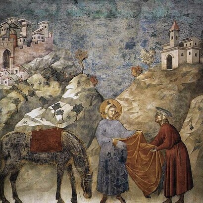 Giotto, Il dono del mantello (1290-1295 circa), Assisi, San Francesco, Basilica superiore