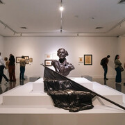 La creación del gesto, vista de exhibición. Cortesía del Museo de Antioquia