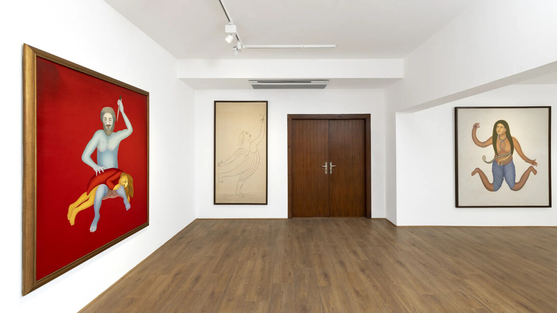 Manjit Bawa, The storyteller, exhibition view. Courtesy of Vadehra Art Gallery