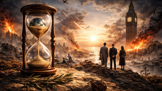 As the clock nears midnight, humanity stands between collapse and conscience—time slipping away while the future waits on reason, responsibility, and choice