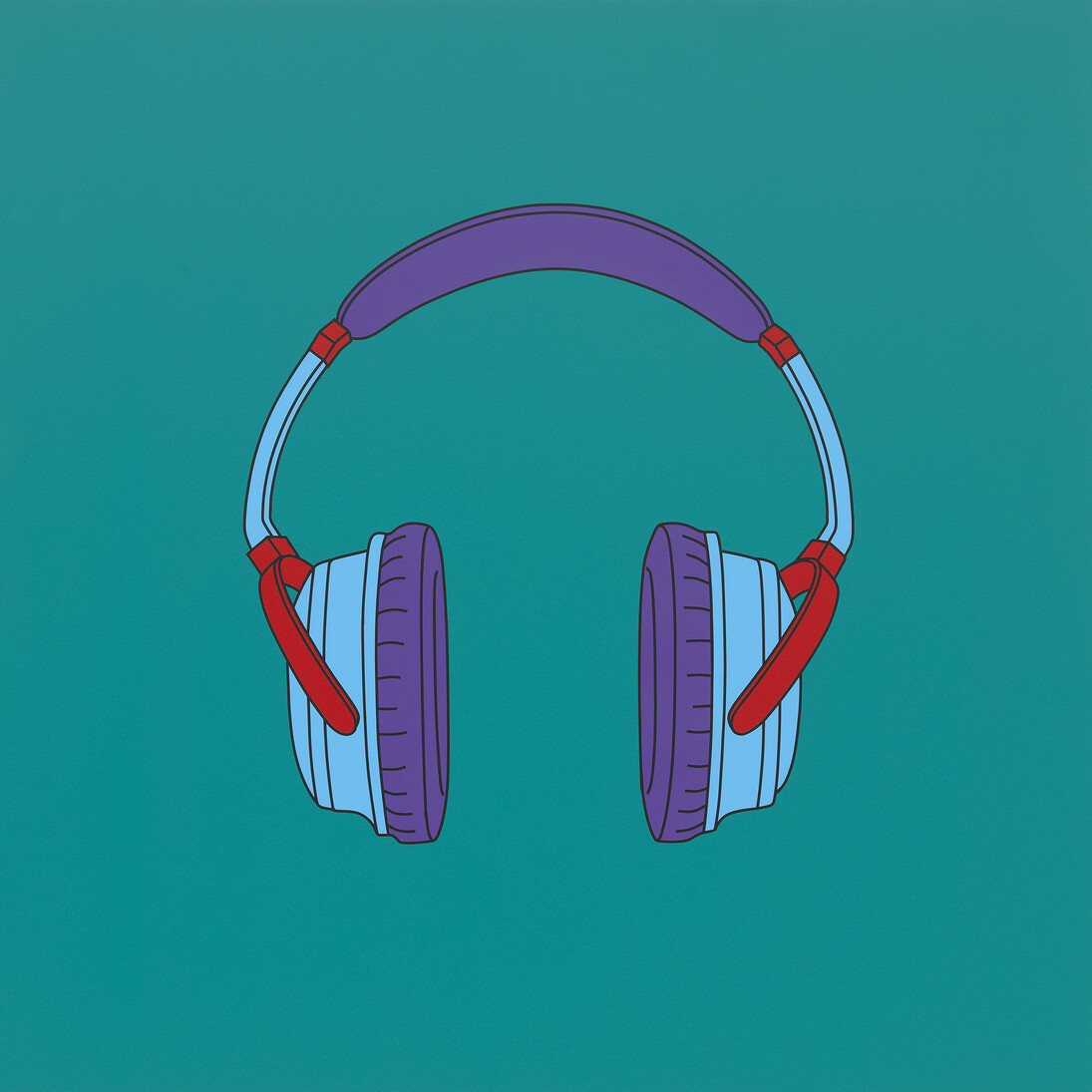 Michael Craig-Martin, Untitled (headphones), 2014, Acrylic on aluminium, 122 x 122 cm © Michael-Craig Martin. Courtesy Gagosian Gallery. Photo: Mike Bruce