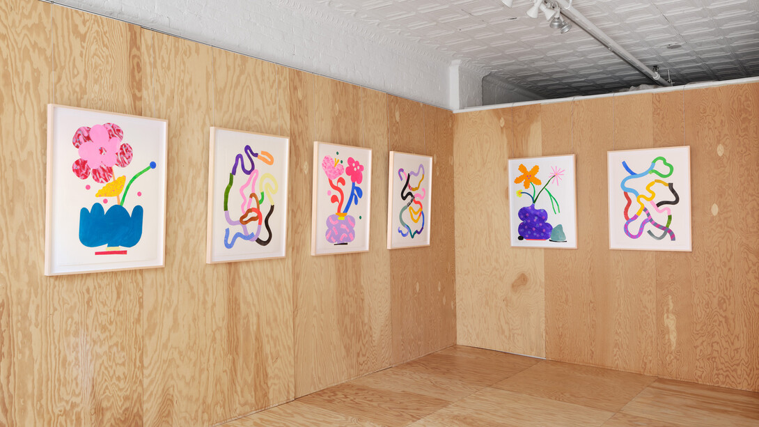 Chiaozza, New collage works, exhibition view. Courtesy of Uprise Art 