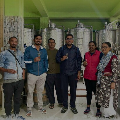 Visitors visiting Naara Aaba winery, Hong Village, India @naaraaaba.com