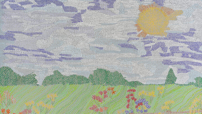 Tanya Minhas, The warmth of the sun, the blue of the sky (detail), 2025. Courtesy of Winston Wächter Fine Art