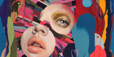 Erik Jones Sea-Fingers, 16x16 inch, 41x41cm. Watercolor, colored pencil, water-soluble wax pastel, acrylic on Rives bfk paper mounted to panel