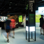 Longueurs d’avance, vue de l'exposition. Avec l'aimable autorisation du Musée Olympique