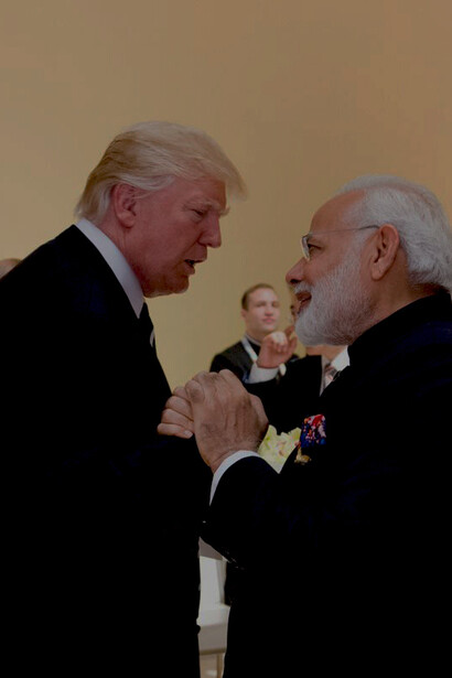U.S. President Donald J. Trump with Indian Prime Minister Narendra Modi, July 7, 2017