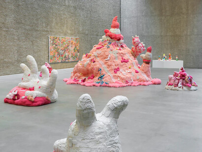 Ayako Rokkaku, Scenery in the process of being formed, exhibition view. Courtesy of König Gallery