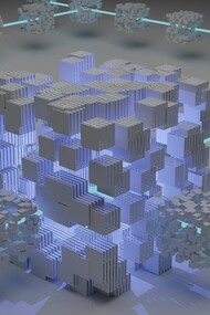 A 3D representation of a blockchain. NFTs are unique digital tokens that use blockchain technology to authenticate ownership and provenance of digital assets