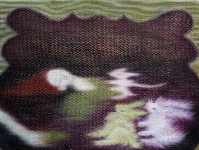 Lisa Braid, Zumindest versunken mit den hasenzwillingen, Springmaus ruht sich aus auf meinem Herz. Ich Lächle (detail), 2025. Mit freundlicher genehmigung der Galerie Lisa Kandlhofer