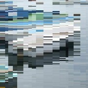 Piero Chiariello, 2011, Barche al porto di Torre del Greco, Inchiostro su carta tra alluminio e plexiglass, 161 x 112 cm