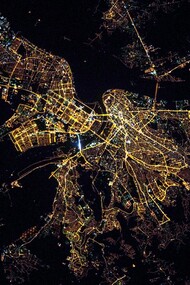 Belgrado desde la Estación Espacial Internacional