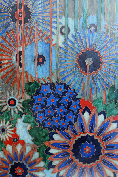 Marie Kuyken, cloissonépaneel modern bloemstuk (detail), ca. 1920. Courtesy of Museum Het Schip