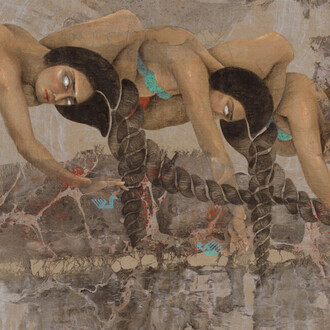 Hayv Kahraman, Rain birds ritual (detail), 2025. Courtesy of Jack Shainman Gallery